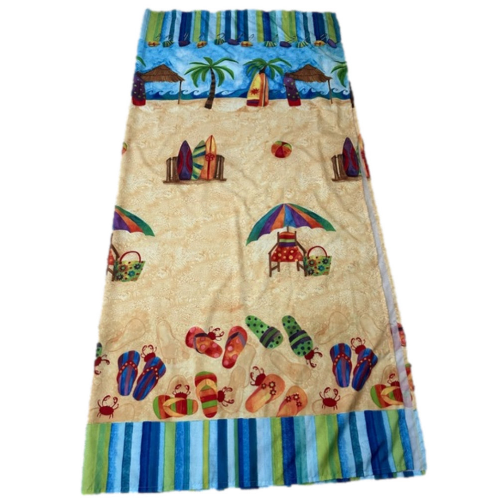 At The Beach Shower Curtain with Coordinating Shower Hooks